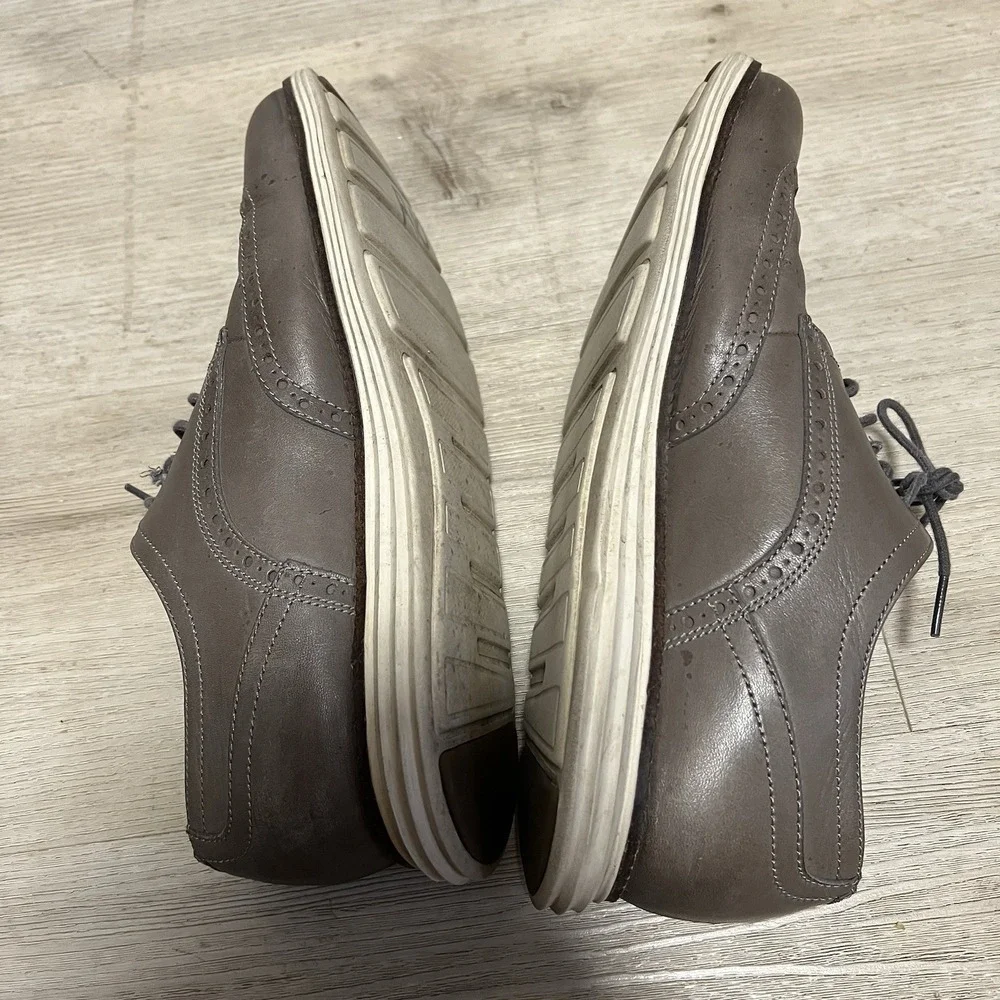 Cole Haan Grand Wingtip Oxford Shoe Derby Stone Sz 10.5 M‎ Men's Gray